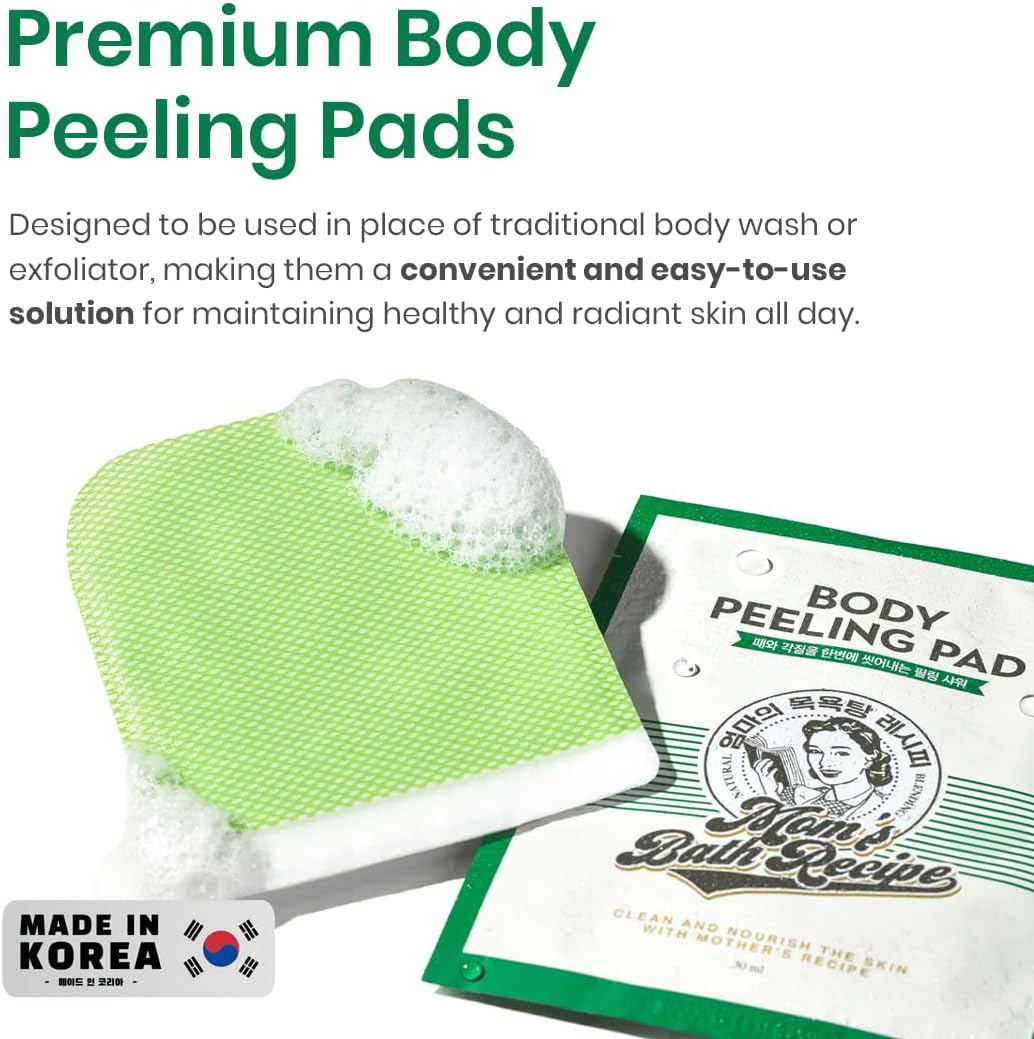 Mom's Bath Recipe Body Peeling Pad Original, 8 Sheets