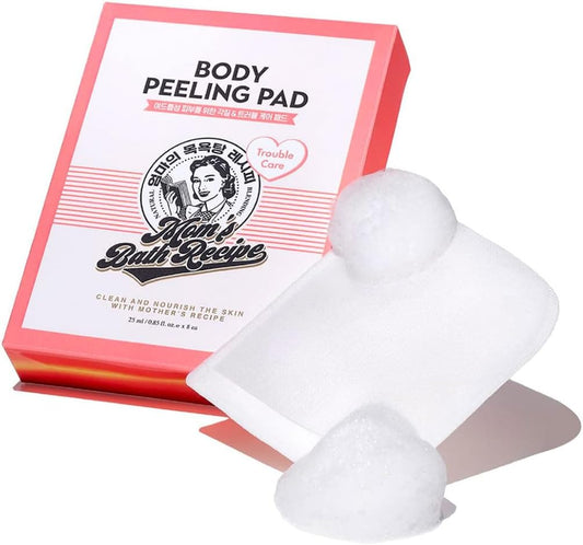 Mom's Bath Recipe Body Peeling Pad Trouble Care, 8 Sheets